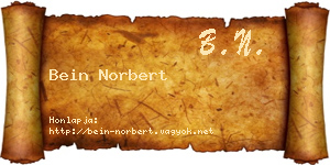 Bein Norbert névjegykártya
