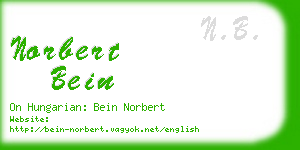 norbert bein business card